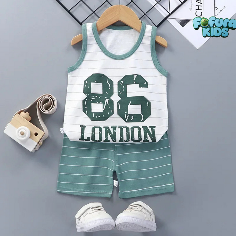 Kit verão casual - Camiseta Regata + Short - Fofura Kids