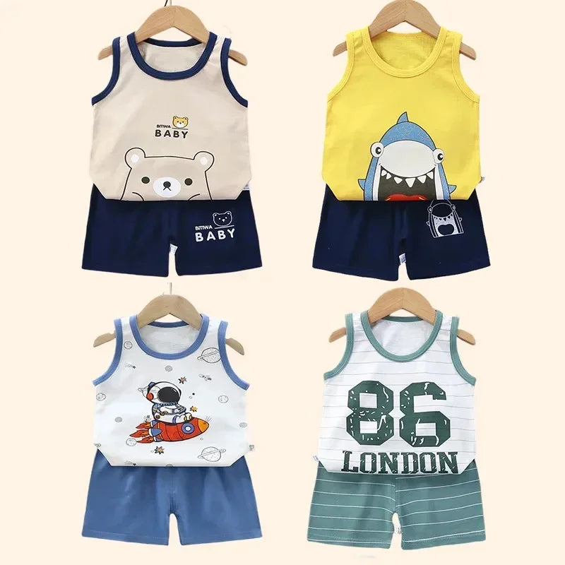 Kit verão casual - Camiseta Regata + Short - Fofura Kids